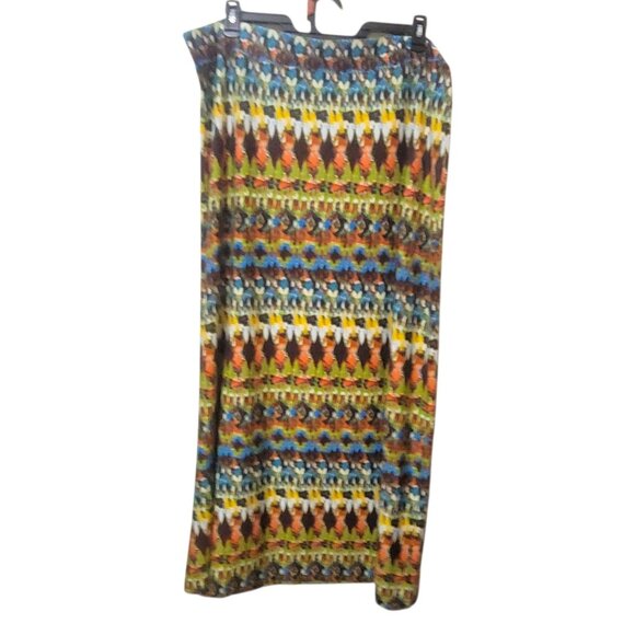 Ariat XXL Womens Multicolor Geometric Knit Maxi Skirt Southwest Boho Cowgirl 95% - Picture 2 of 7